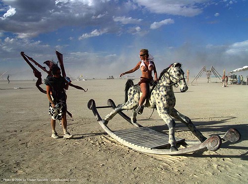 giant rocking horse - burning-man 2004