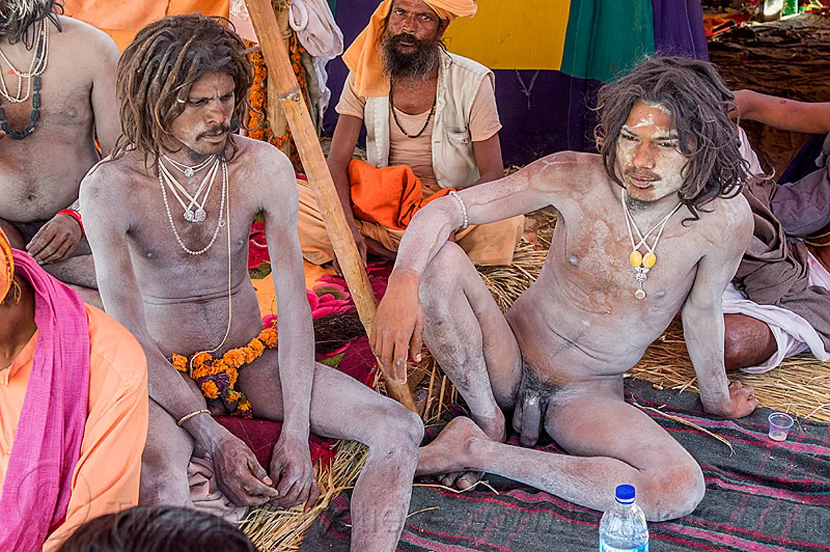 Two Young Naga Sadhus - Naked Babas - Kumbh Mela (India)