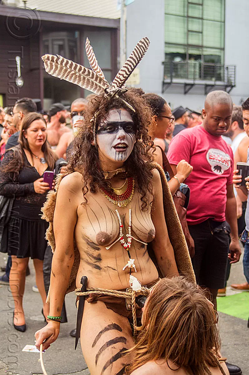 Woman in Tribal Fetish Costume