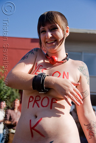 legalize prostitution - vote yes on prop. k - folsom street fair 2008 (san francisco), legalize prostitution, sex worker, woman, yes on prop k