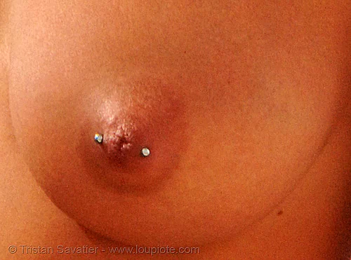 breast with nipple piercing, body jewelry, nipple piercing, woman