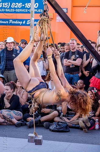 sm nude show rope bontage fiexi 2015 Hog-Tied Woman - Rope Bondage - Folsom Street Fair 2015 (San ...