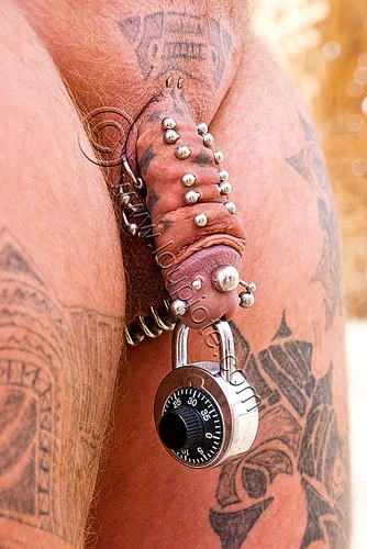 penis piercing with combination padlock, andrew, barbells, body modifications, body mods, combination lock, combination padlock, genital jewelry, male genital piercing, male piercing, tattoos
