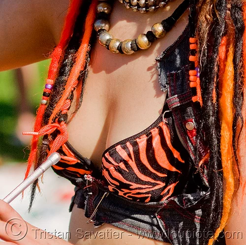 practicing the flow-wand, dreadfalls, dreadlocks, ellie, flow-wand, hair extensions, necklace, woman