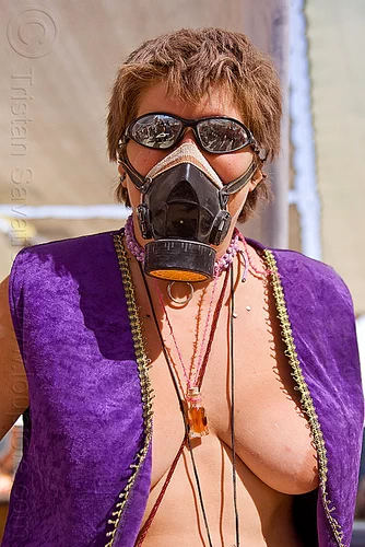 purple jacket - dust mask, dust mask, mirror sunglasses, necklace, nikola, respirator, sila, topless, woman